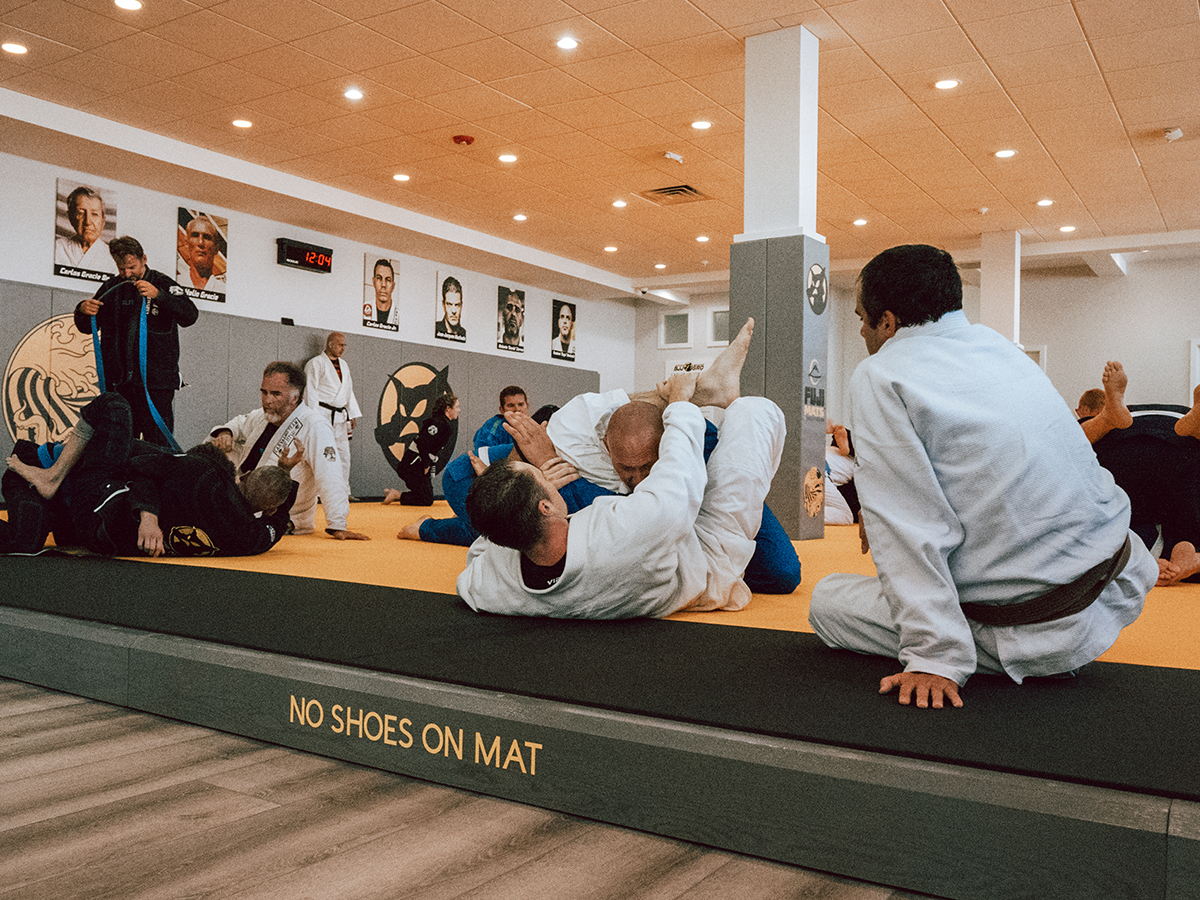 View of class on mat
